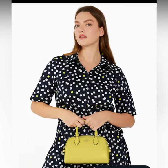 NWT Kate Spade Madison Saffiano Leather Duffle Crossbody | Color Lime Green - Picture 2 of 5